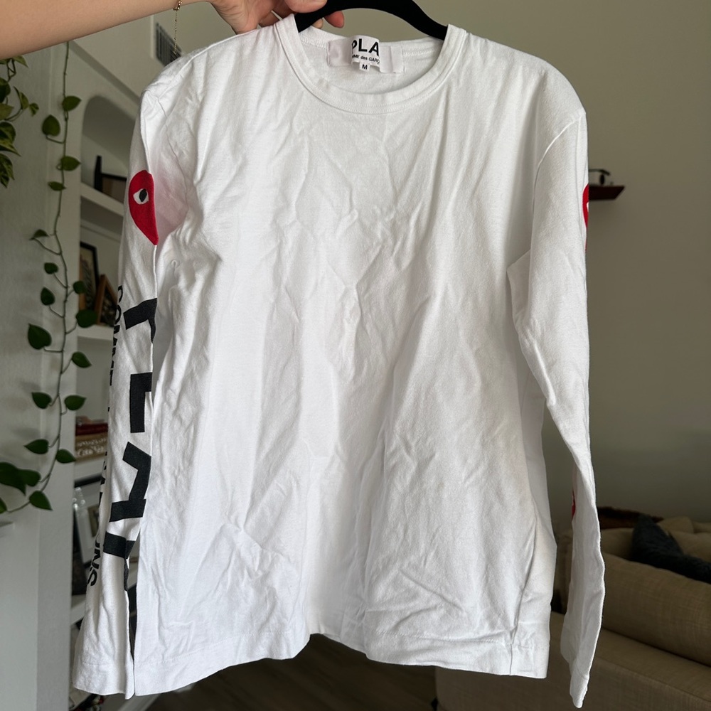 Comme des Garcons Play White T-Shirt - Medium
